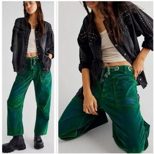 We the Free Moxie Flocked Low Slung Barrel Jeans